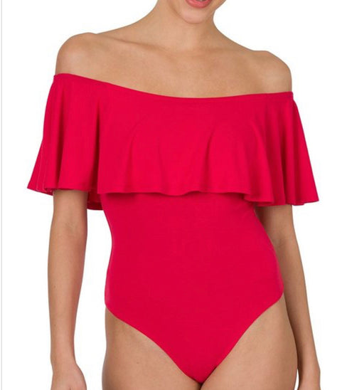 RUFFLE BODYSUIT (RED)