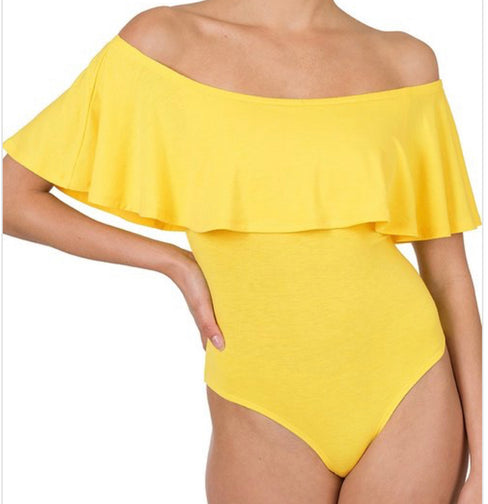 RUFFLE BODYSUIT (YELLOW)