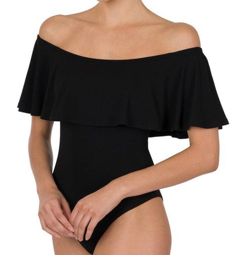 RUFFLE BODYSUIT (BLACK)